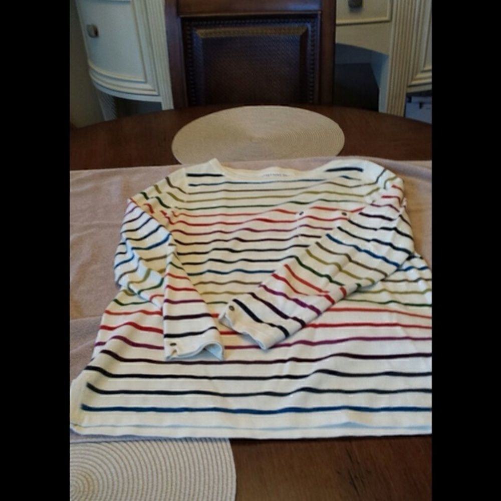 Cream Striped Sweater 